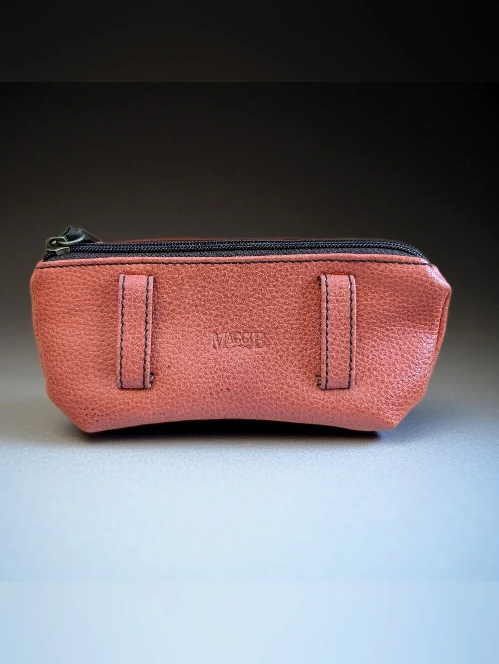 NWOT MaggiB Patent Leather Belt Bag & Eyeglasses Holder in Coral